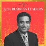 A man in suit and tie with the words indiaspora 2 0 2 0 business leaders.