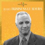 A man in suit and tie with the words indiaspora 2 0 2 0 business leaders.