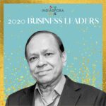 A man in suit and tie with the words indiaspora 2 0 2 0 business leaders written above him.