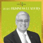 A man in suit and tie with the words indiaspora 2 0 2 0 business leaders