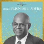 A man in suit and tie with the words indiaspora 2 0 2 0 business leaders