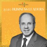 A man in suit and tie with the words indiaspora 2 0 2 0 business leaders.