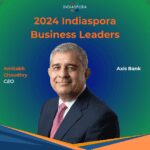 A man in suit and tie with the words 2 0 2 4 indiaspora business leaders.