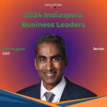 A man in suit and tie with the words " 2 0 2 4 indiaspora business leaders ".