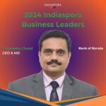 A man in suit and tie with text that says 2 0 2 4 indiaspora business leaders.