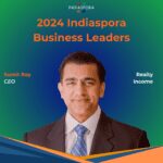 A man in suit and tie with text that says 2 0 2 4 indiaspora business leaders.