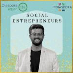 A man in a suit and tie standing next to the words social entrepreneurs.