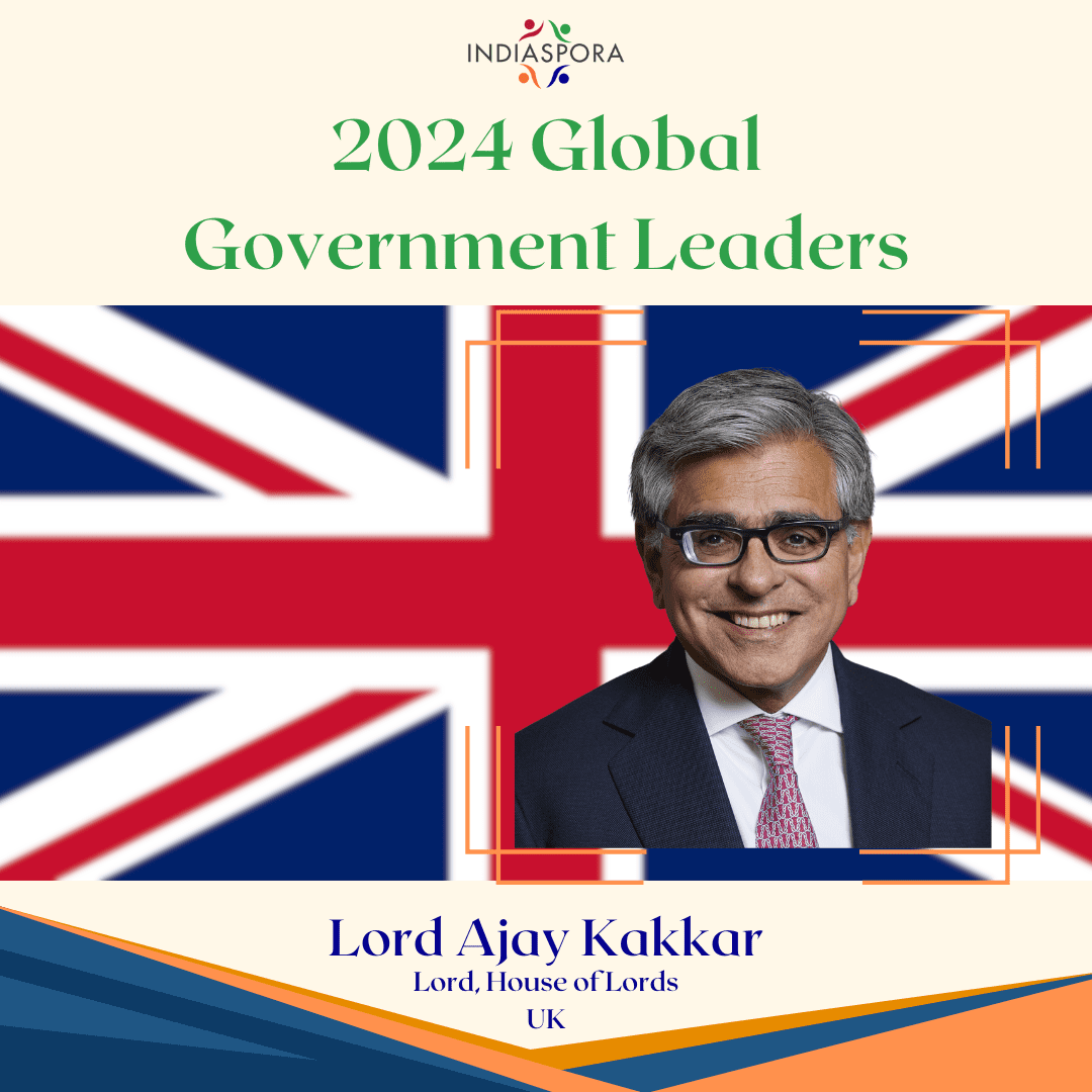 A picture of lord ajay kekkar with the words " 2 0 2 4 global government leaders ".