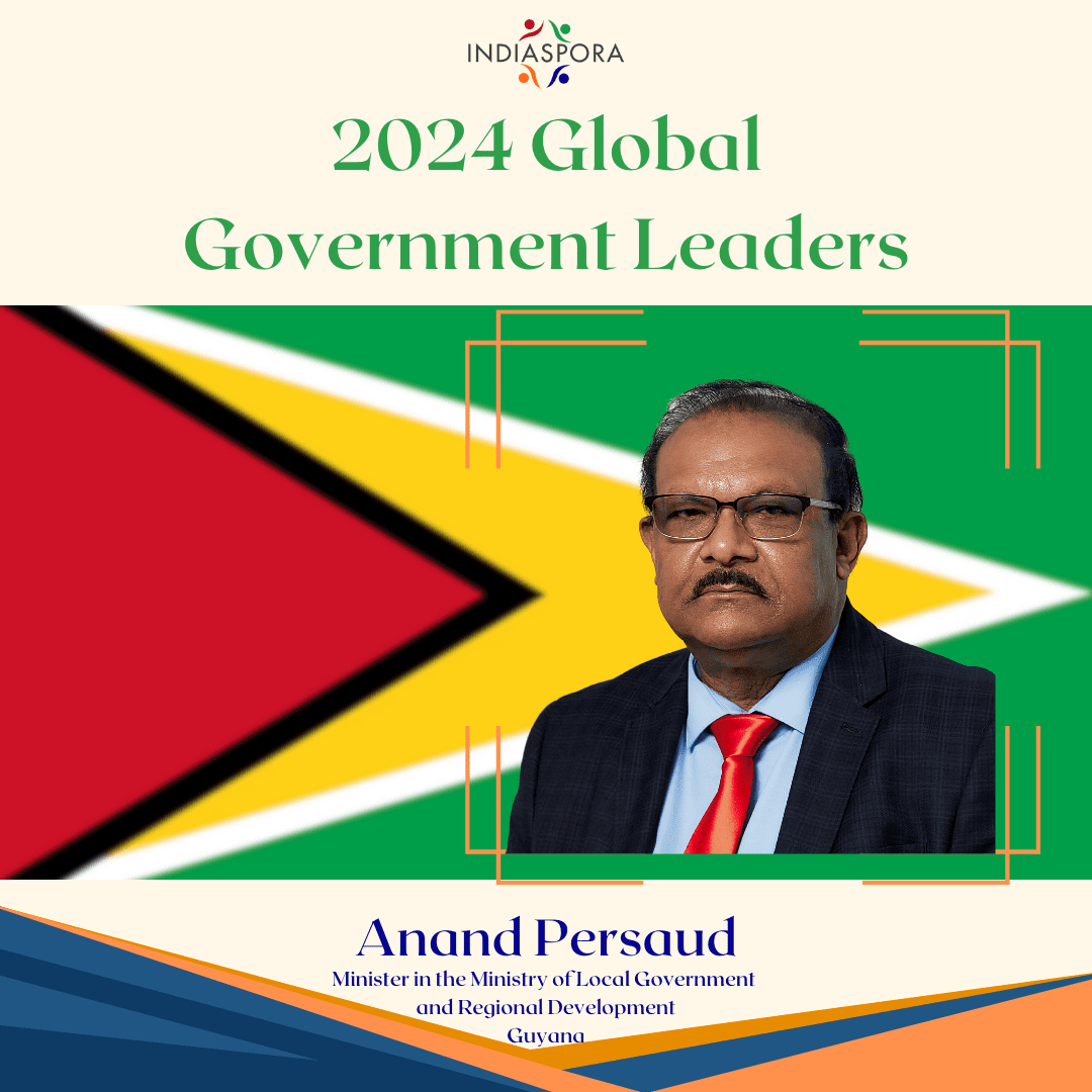 A picture of anand persaud with the text 2 0 2 4 global government leaders.