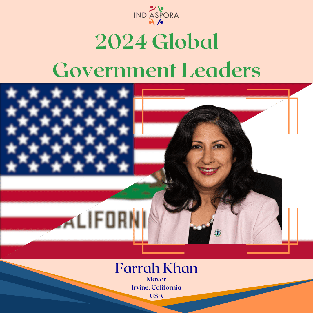 A picture of farrah khan with the words " 2 0 2 4 global government leaders."