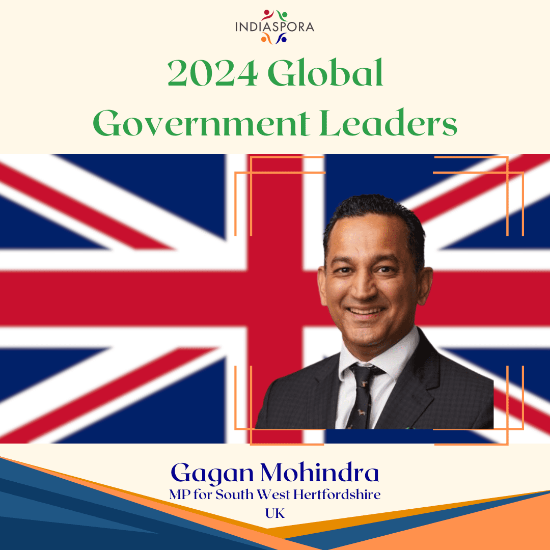 A picture of gagan mohindra with the british flag in the background.