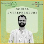 A man standing in front of the words social entrepreneurs.