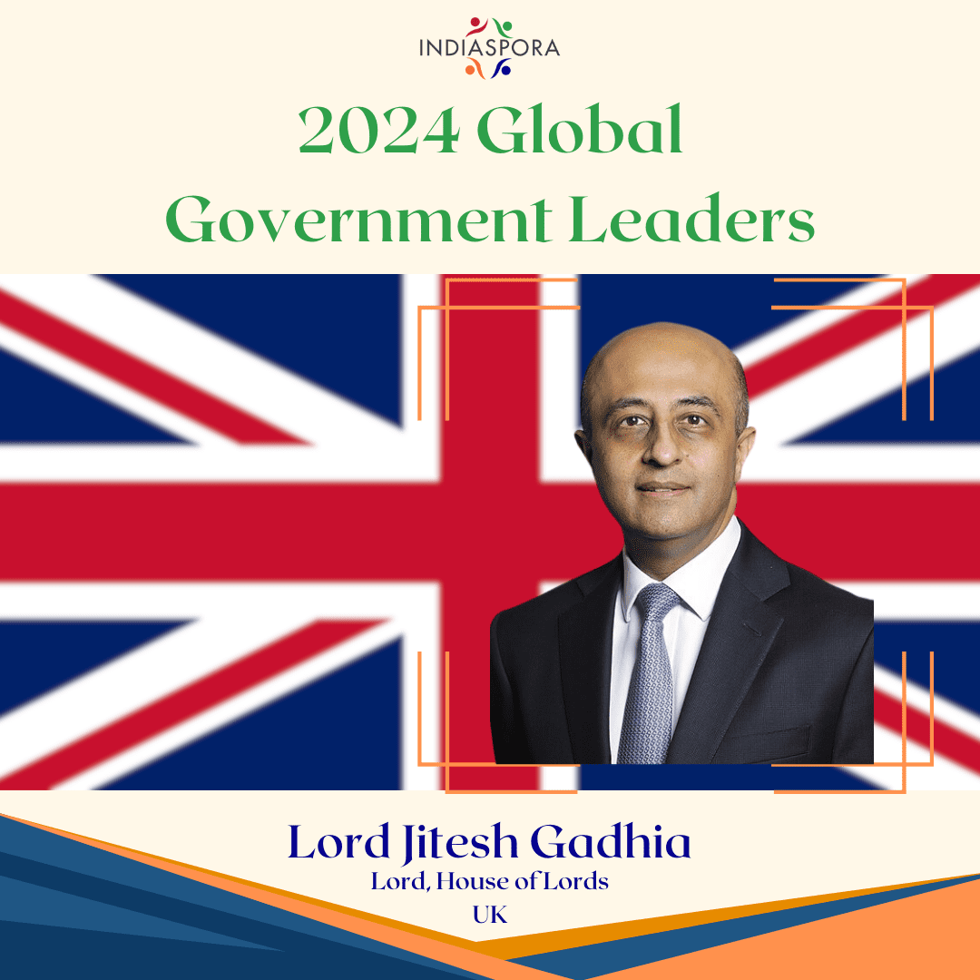 A picture of lord jitesh godhja with the british flag.