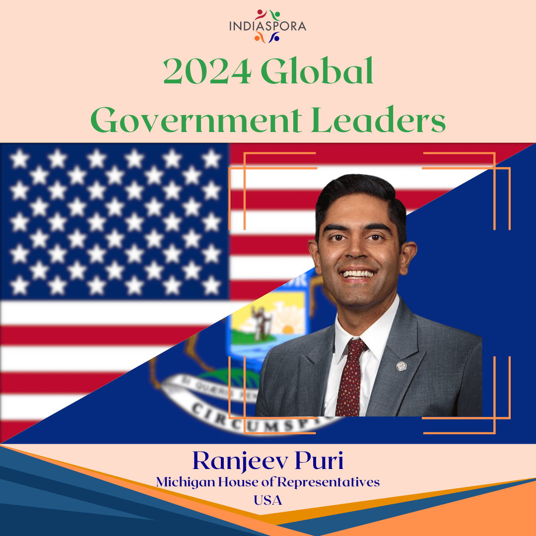 A picture of ranjeet puri with the words 2 0 2 4 global government leaders.