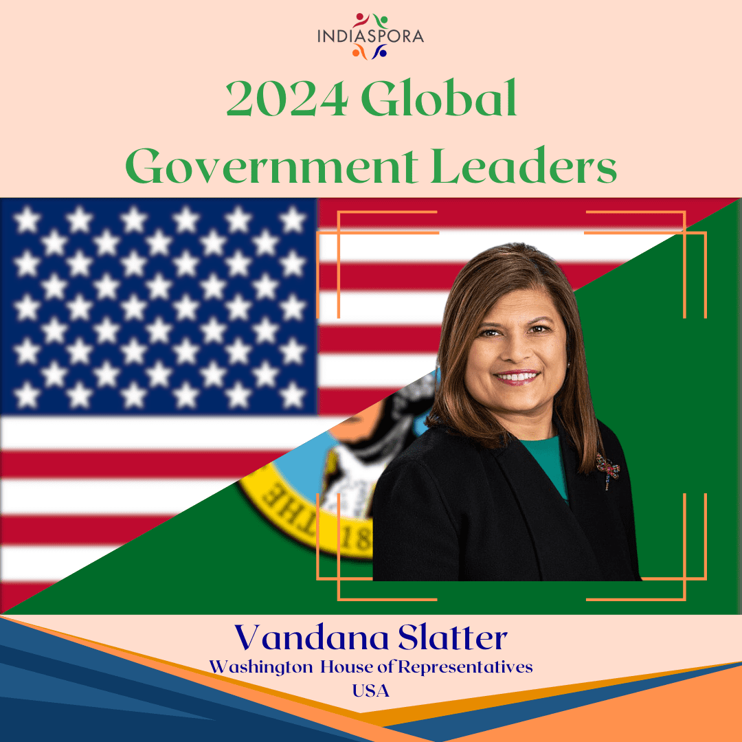 A picture of vandana skutter with the words 2 0 2 4 global government leaders.