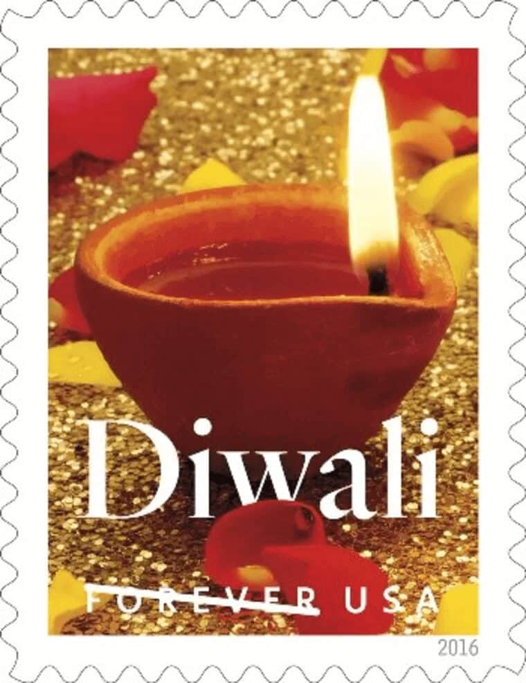 A stamp with a candle on it