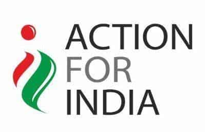 A logo of action for india
