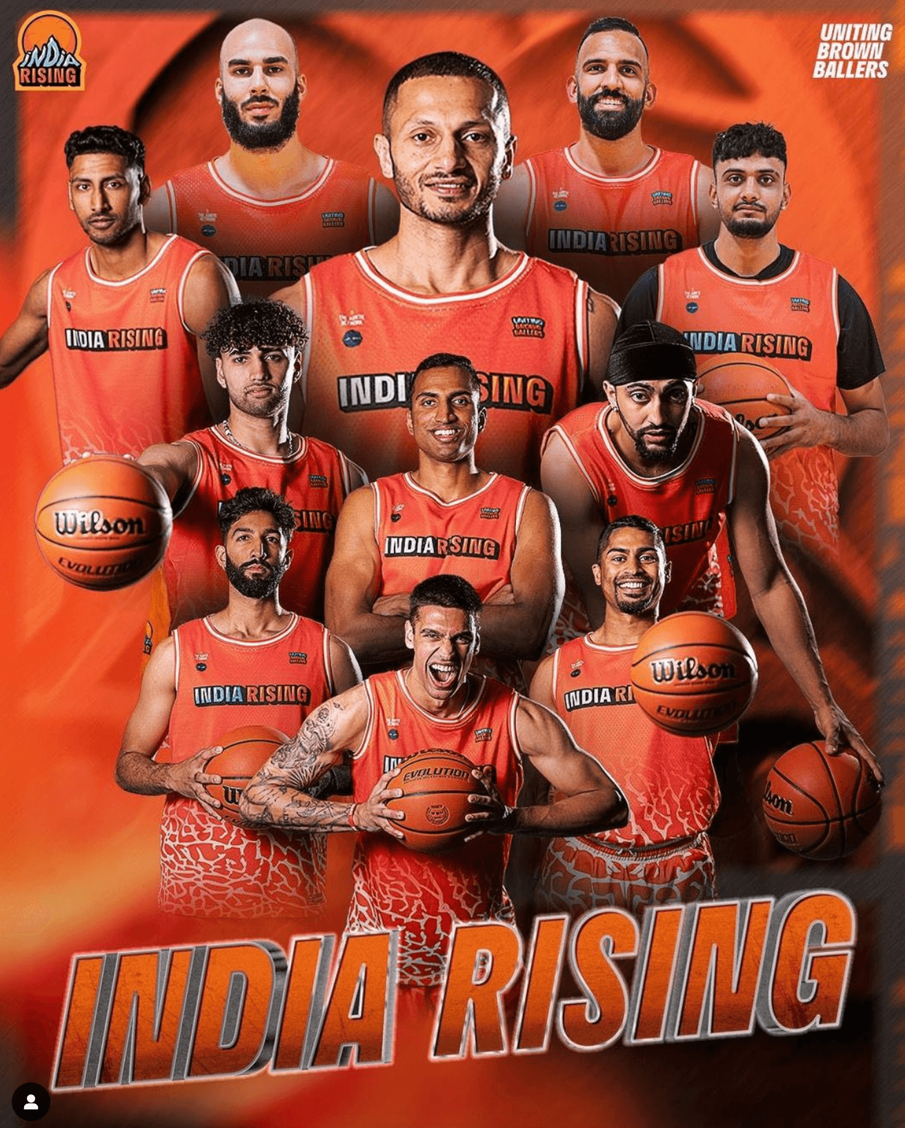 A poster of the indian basketball team|A poster of the indian basketball team|A group of men in basketball uniforms standing on top of a court.