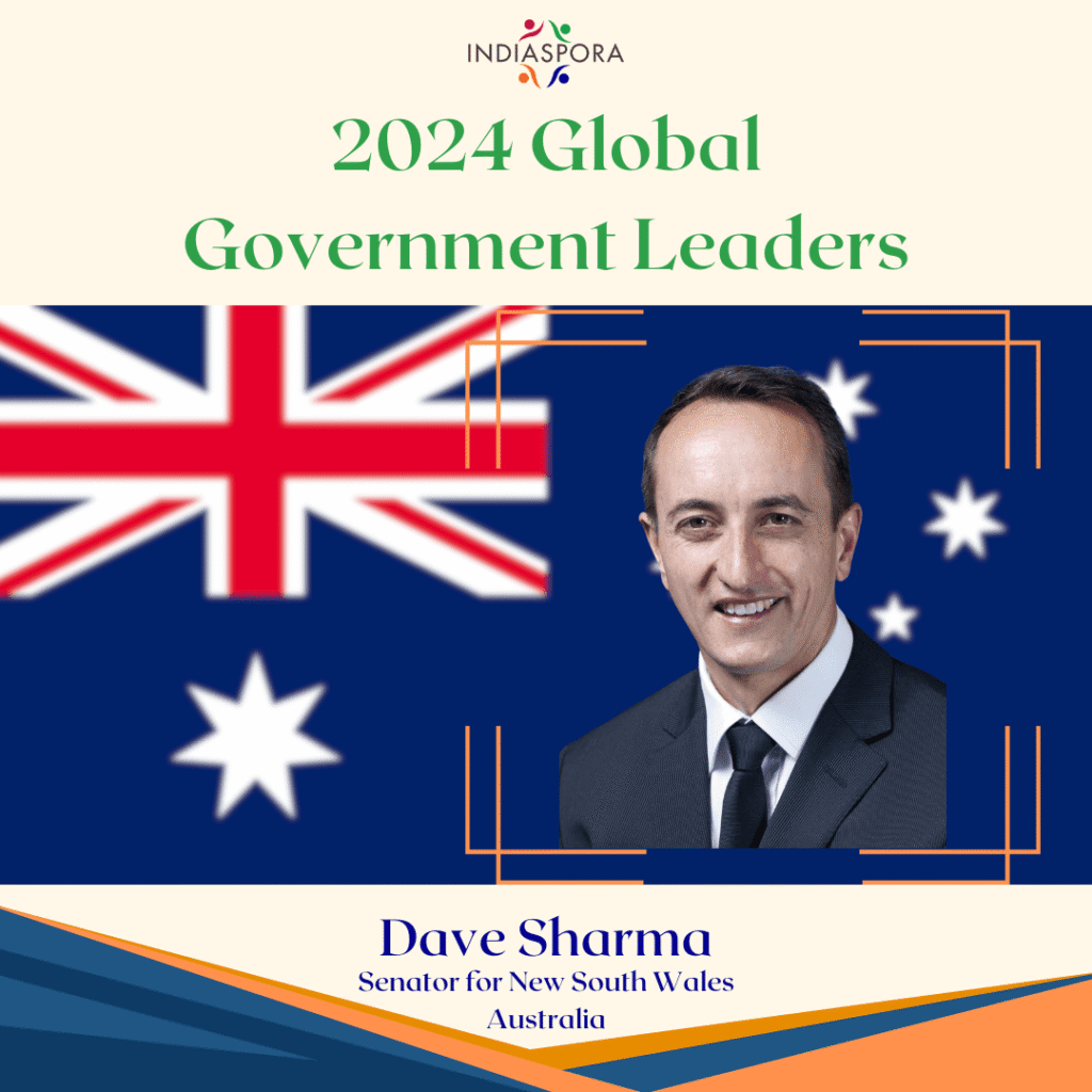 A picture of dave sharma with the australian flag in the background.