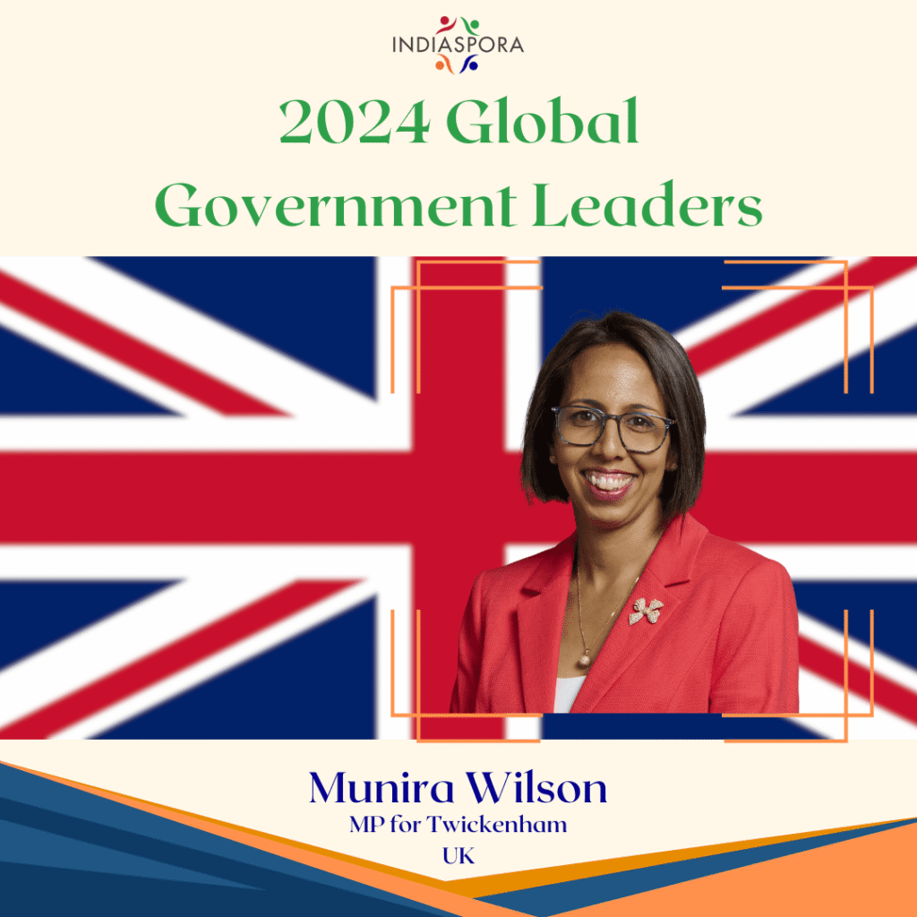 A picture of the uk flag with a woman in front.