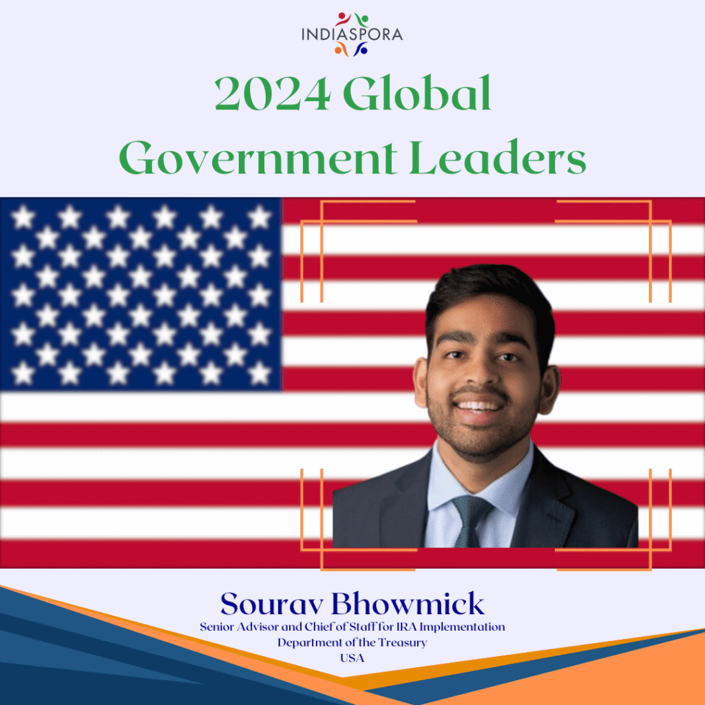 A man in front of an american flag.