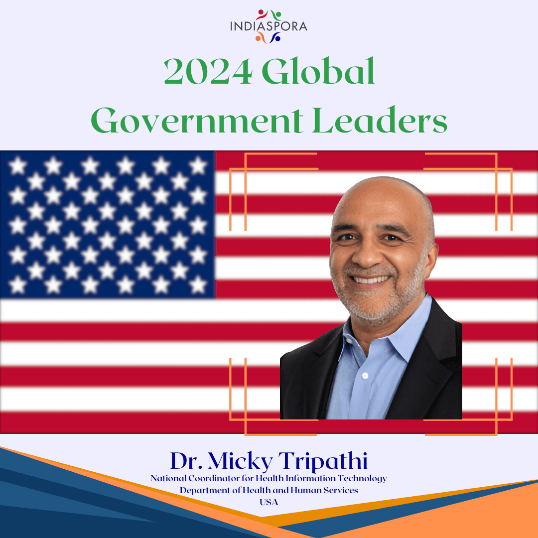 A picture of dr. Mickey tripathi with the words " 2 0 2 4 global government leaders ".
