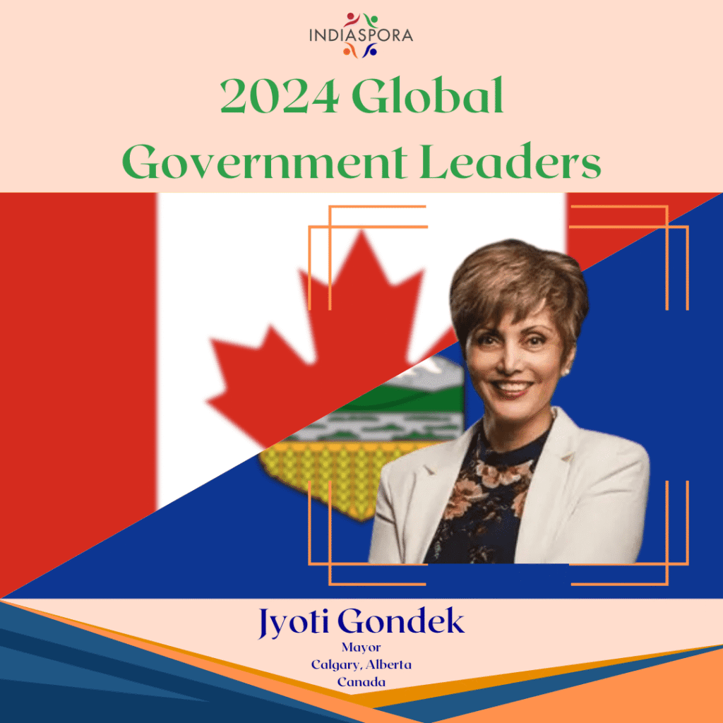 A picture of jyoti gondek with the words 2 0 2 4 global government leaders.
