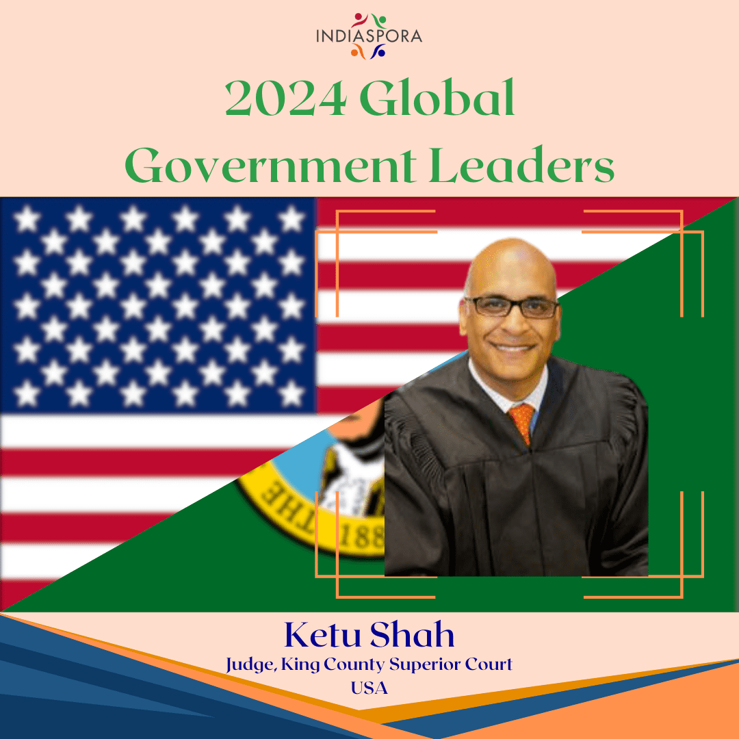 A picture of ketu shah with the words " 2 0 2 4 global government leaders " in front.
