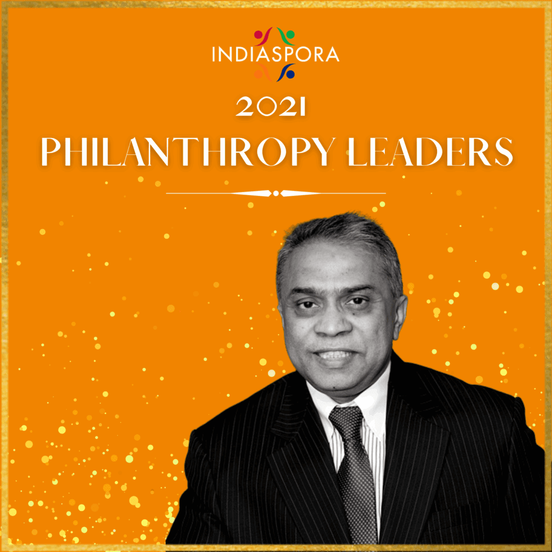A man in suit and tie with the words philanthropy leaders 2 0 2 1