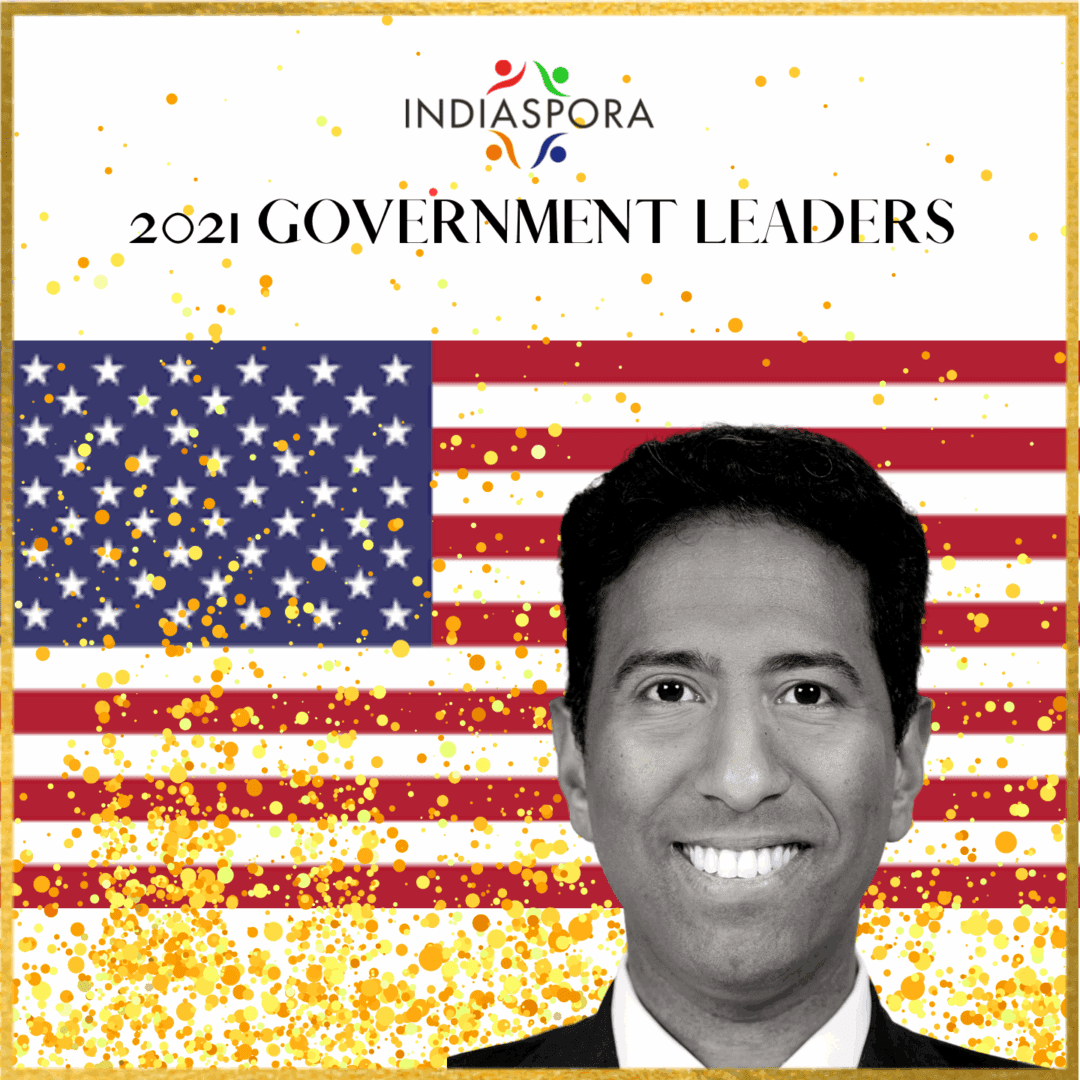 A man with a flag in the background